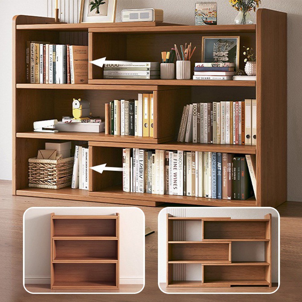 Anystar 다용도 길이 조절형 책장 수납책장 선반 대용량 정리함, 짙은 호두색, 3단할인 상세 이미지 2
