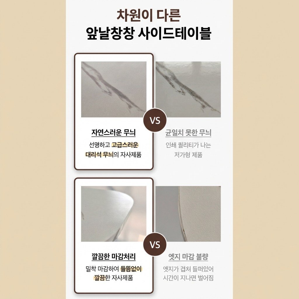 앞날창창 높이조절 쇼파 침대 사이드 테이블, 화이트 대리석할인 상세 이미지 2