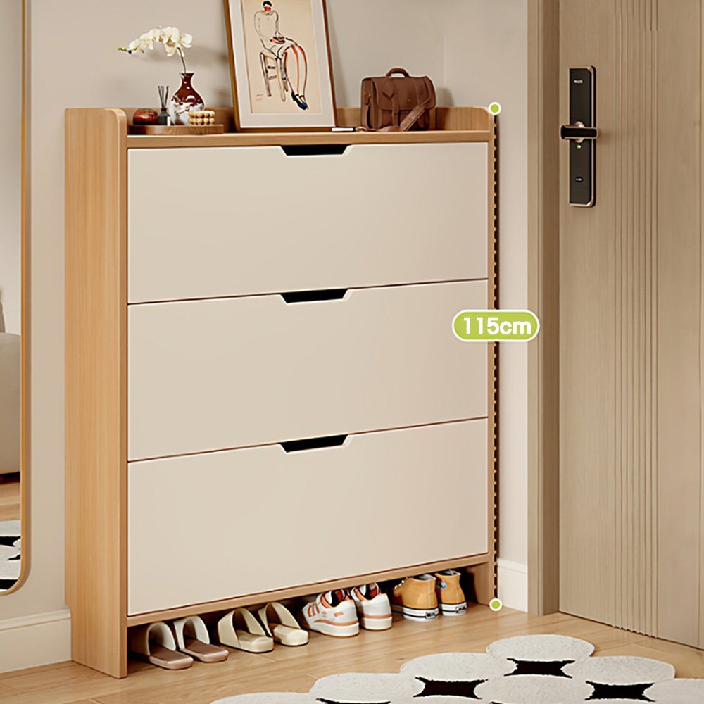 Zzang Room 현관 신발장 틈새 수납 신발장 신발정리대, 3단, 원목색 80cm 상세 이미지 1