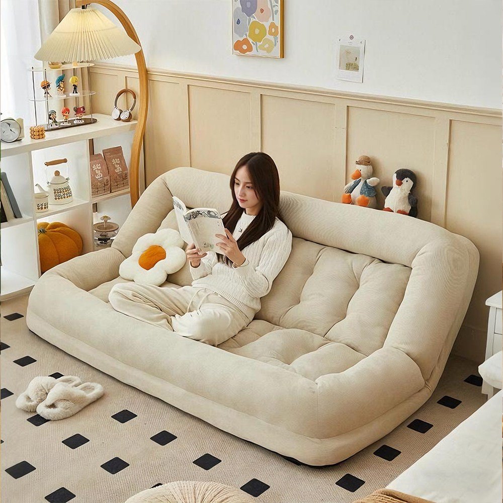 멀티레벨 각도 조절 가능접이식 소파베드 2 인용 쇼파, 크림색쿠폰할인 상세 이미지 2
