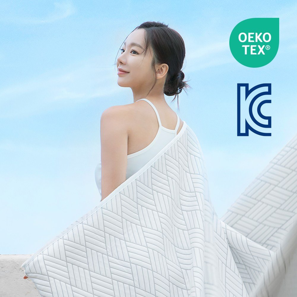 디센느 듀라맥스 냉감패드 오코텍스 쿨매트 KC인증 여름이불 매트, 화이트 상세 이미지 2