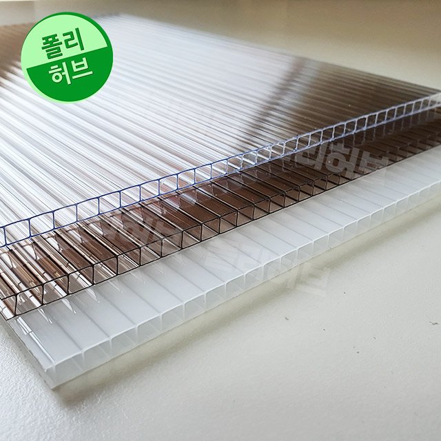 폴리허브 고정어닝 캐노피 렉산 폴리카보네이트 테라스가림막 차양막 현관 창문 빗물막이 비가림, 돌출800x길이1500mm, 일반 복층판/브라운 상세 이미지 2