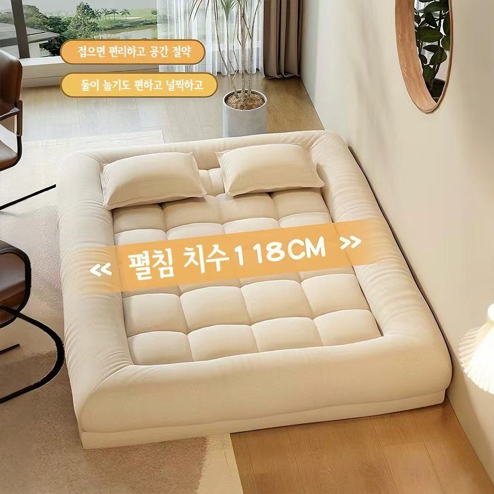 멀티레벨 각도 조절 가능접이식 소파베드 2 인용 쇼파, 크림색쿠폰할인 상세 이미지 1