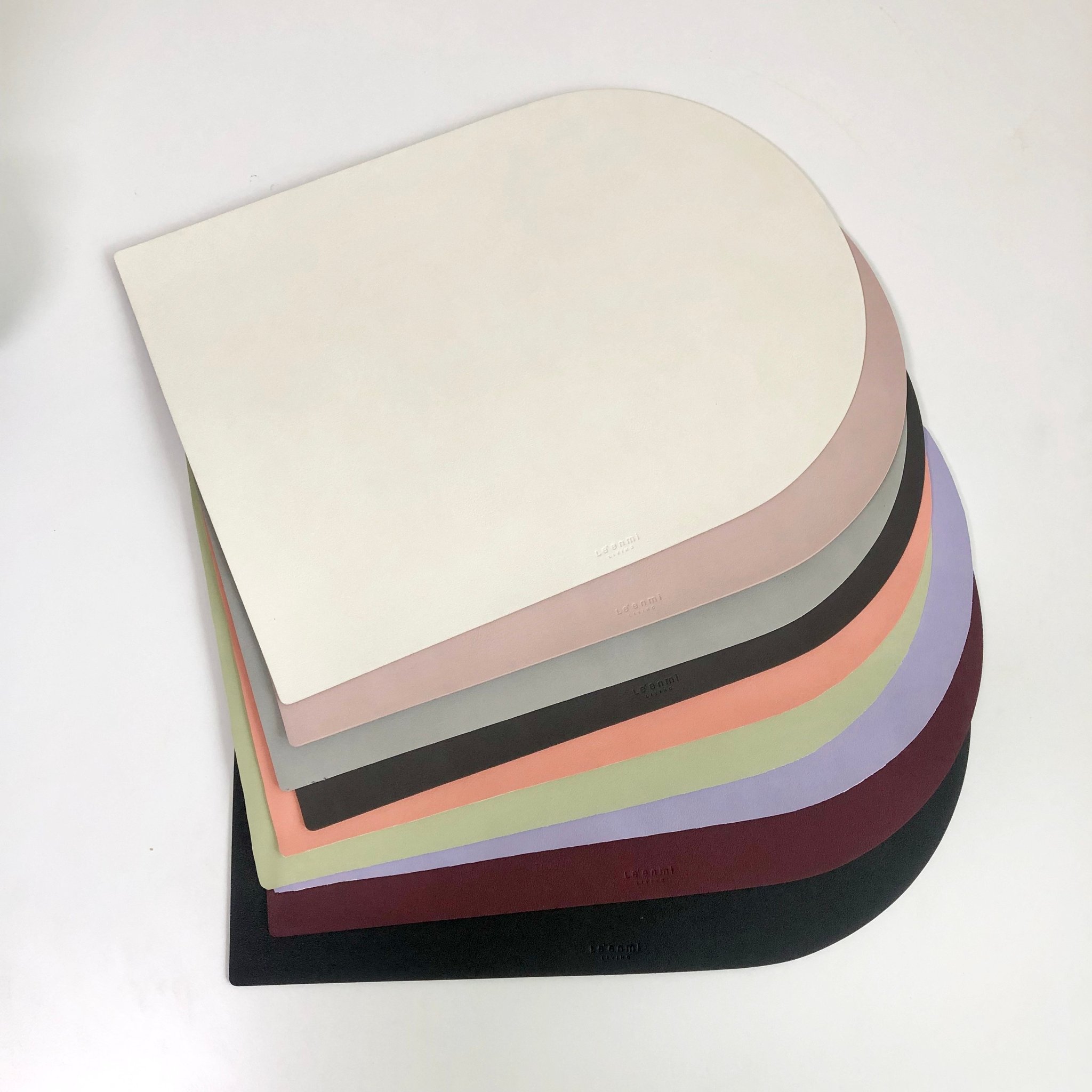 르엔미 반원 양면 방수 가죽 테이블매트 러너, 아이보리, 가로42cm/세로30cm, 1개 상세 이미지 2