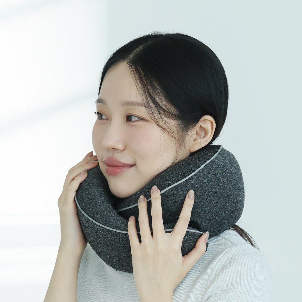 리빙미미 여행용 기내용 목베개 목쿠션 휴대용 메모리폼 여행 기내 승무원, 다크그레이쿠폰할인 상세 이미지 1