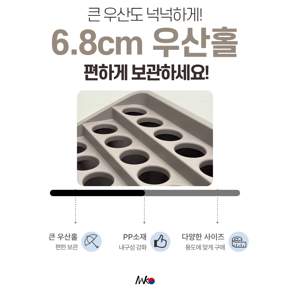 [나코] 업소용 대용량 우산꽂이 정리함 보관함, 그레이, 1개 상세 이미지 2