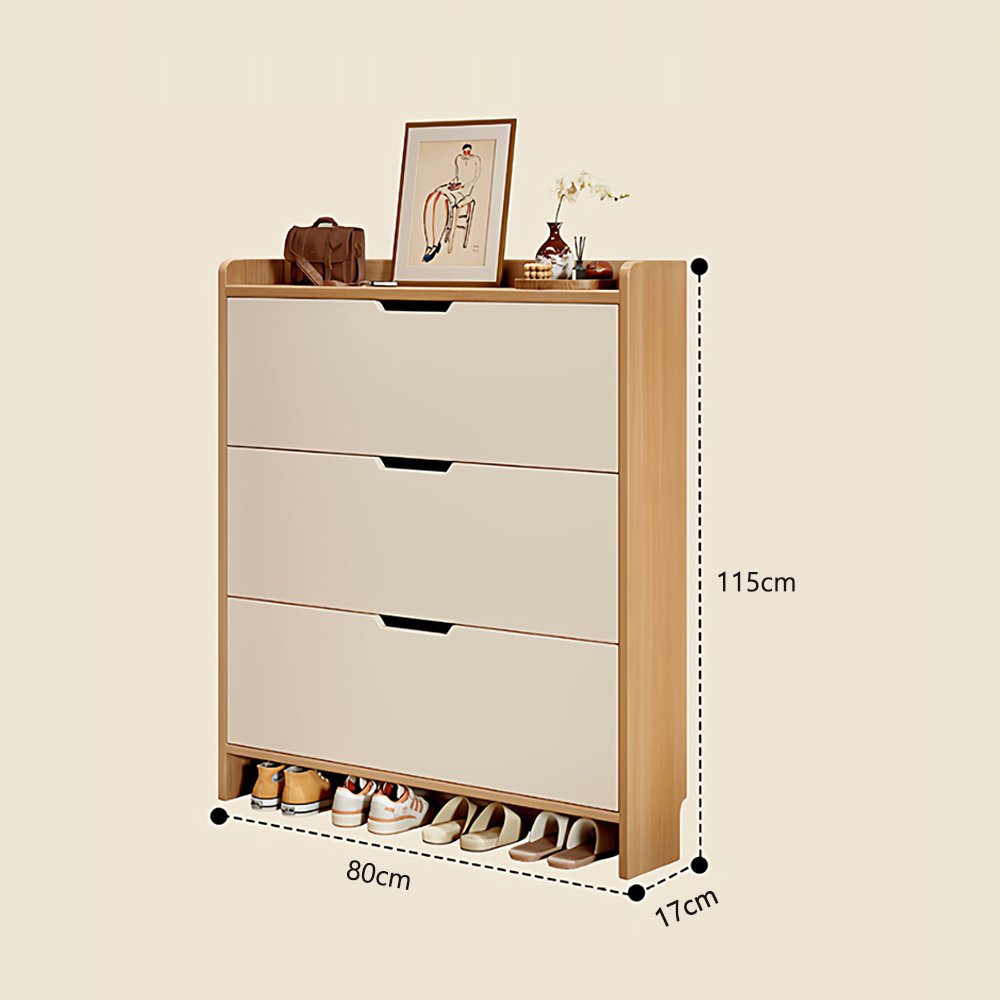 Zzang Room 현관 신발장 틈새 수납 신발장 신발정리대, 3단, 원목색 80cm 상세 이미지 2