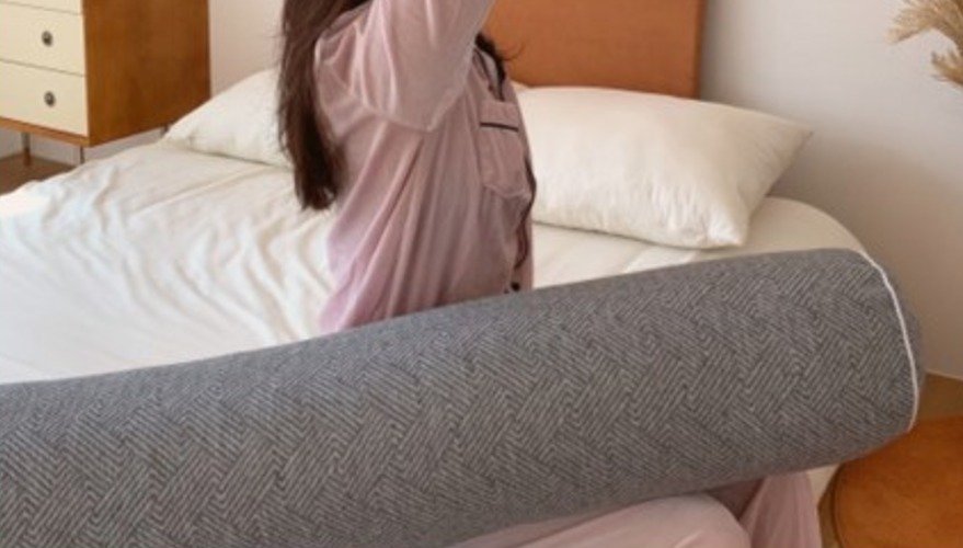 리브숨 누빔 삼중직 바디필로우 솜포함, 그레이 상세 이미지 2