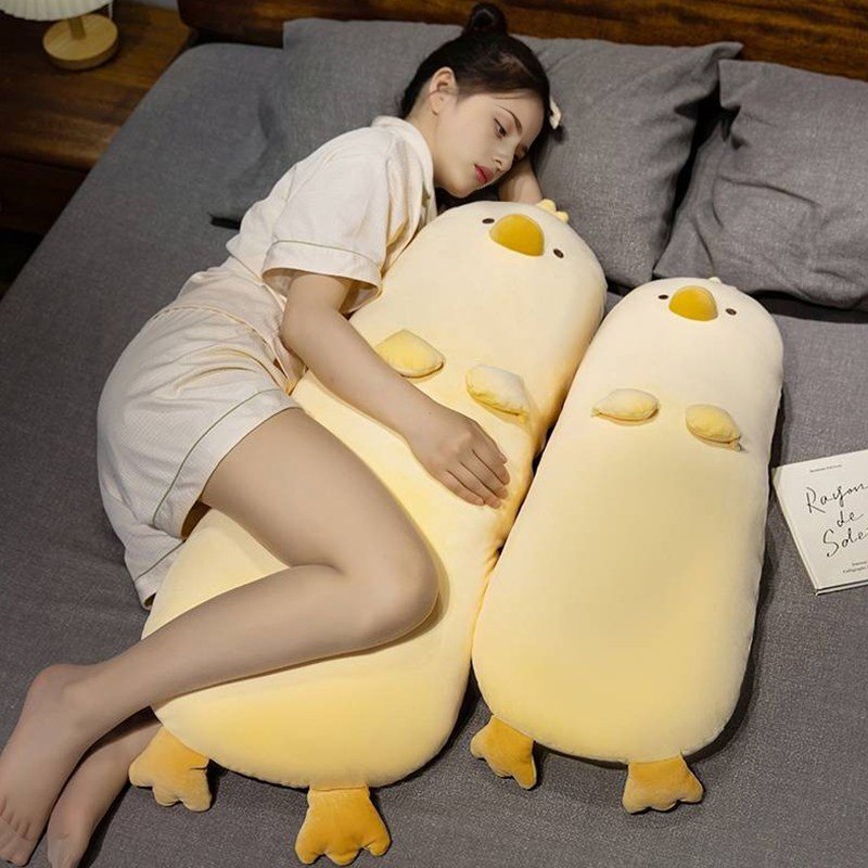 앤티키 병아리 캐릭터 긴 쿠션 바디필로우, 화이트 상세 이미지 1
