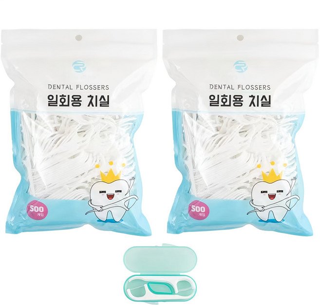 로얄클라쓰 일회용 치실 + 케이스, 7.5cm, 500개입, 2개