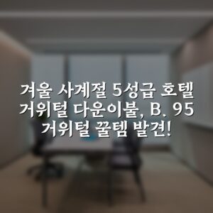 겨울 사계절 5성급 호텔 거위털 다운이불, B. 95 거위털 꿀템 발견!