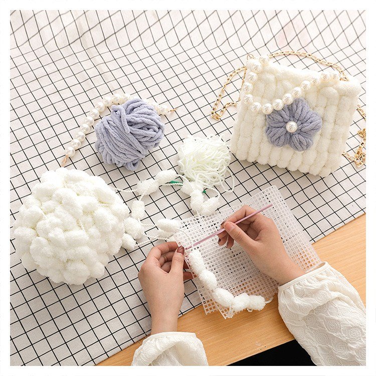 [영상제공] 샤샤벨 네트공예 빅플라워 미니 가방 만들기 diy 재료 세트, 레인보우, 1개할인 상세 이미지 2